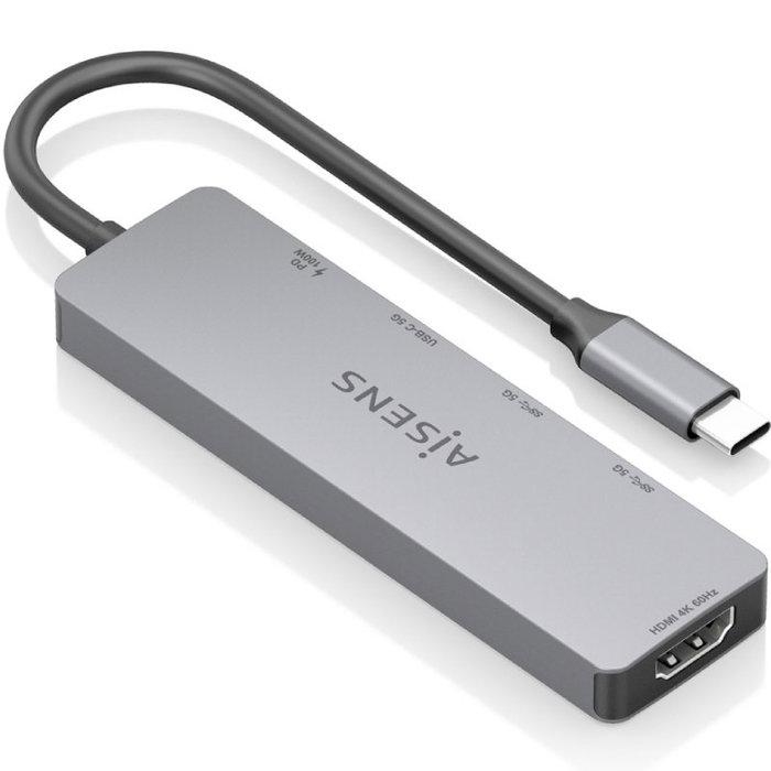 Aisens USB-C Dock 5 en 1 ASUC-5P028-GR Gris Aisens USB-C Dock 5 en 1 ASUC-5P028-GR Gris
